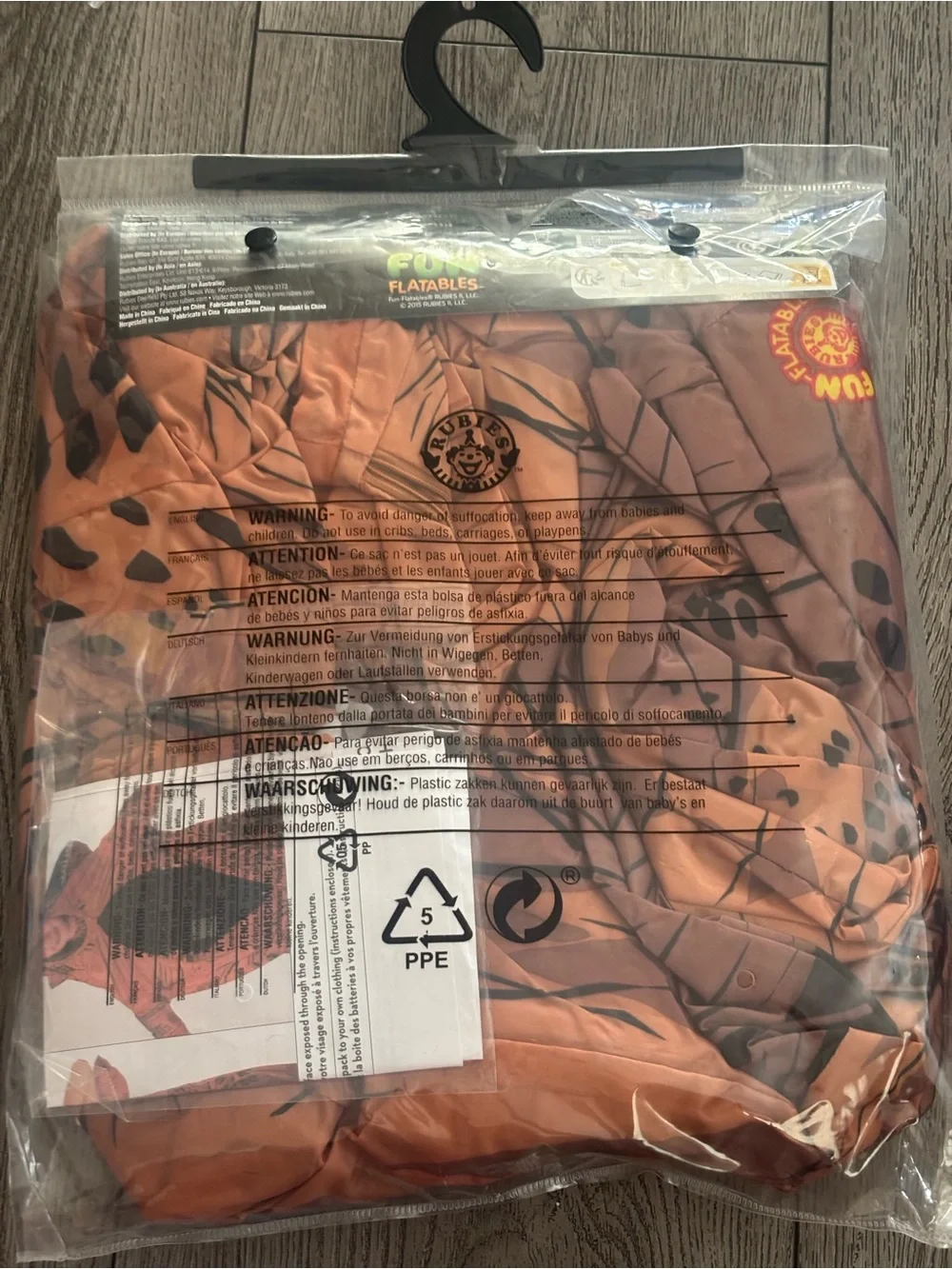 Rubie's Inflatable T-Rex Costume - Orange and Black